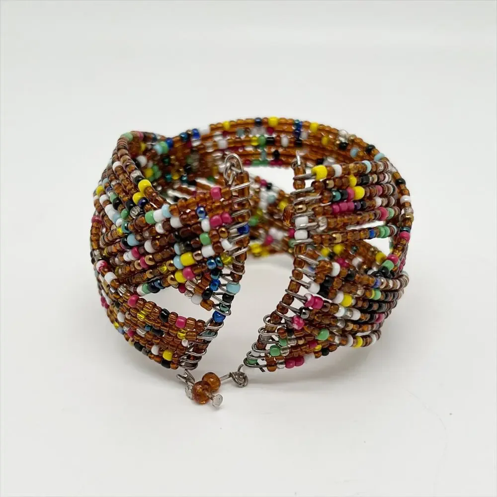 NEW Handmade Colorful Seed Bead Braided Cuff Bracelet